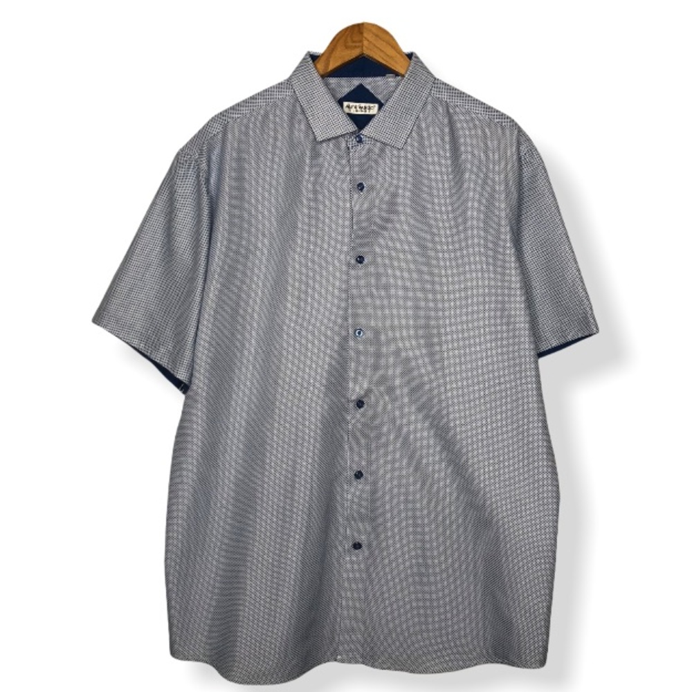 Alex Vando Blue Cross Short Sleeved Button Down Shirt XL